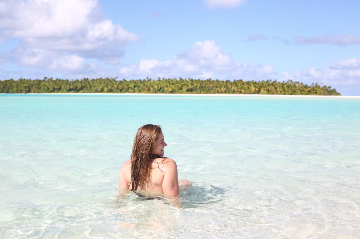 Girl Visiting Aitutaki Lagoon