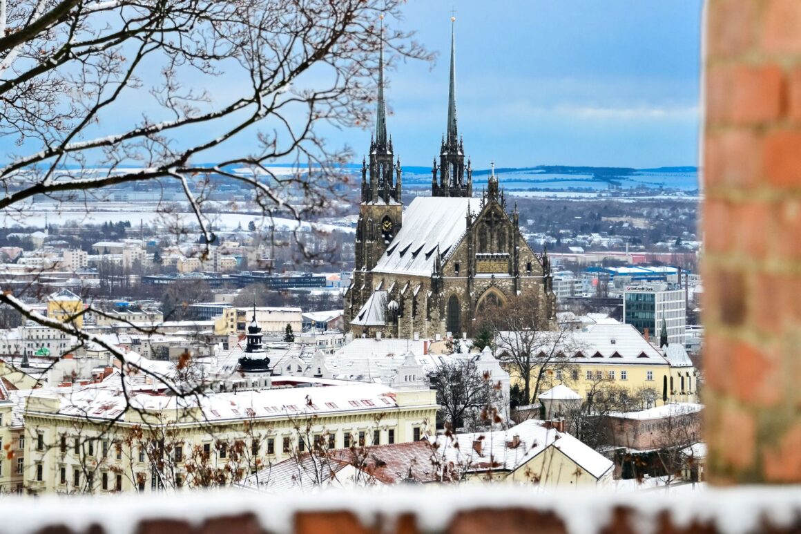 A view of Cathedral of St Peter and Paul in Brno, Czech Republic