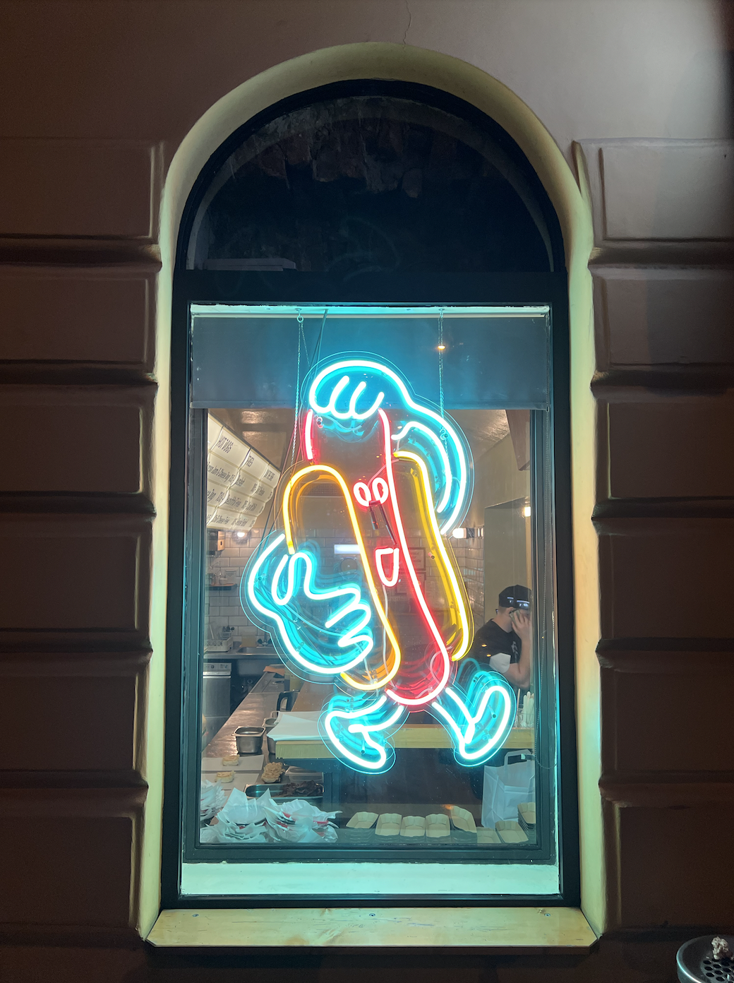 The storefront for Mr. HotDoG in Holesovice