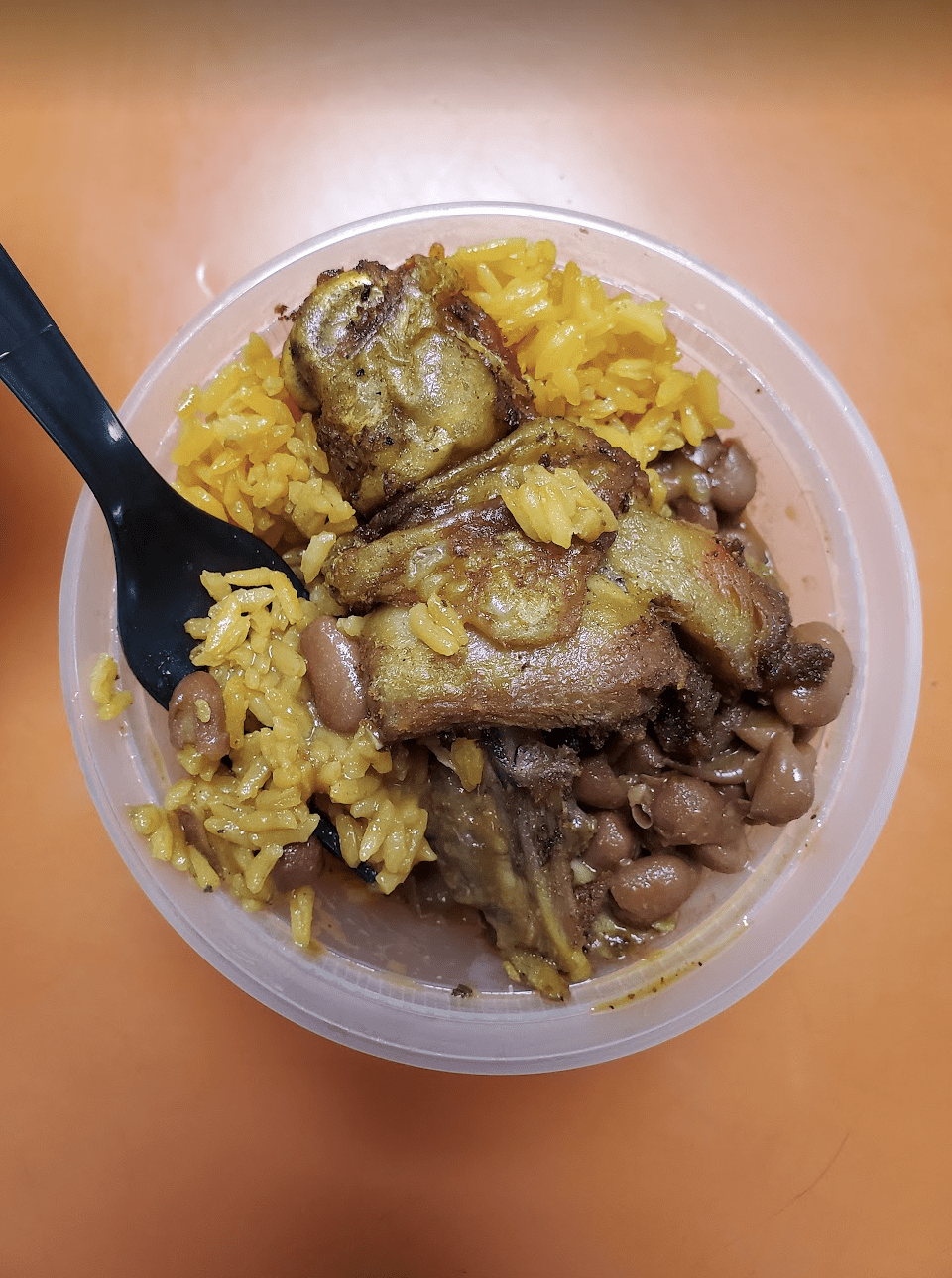 Chicken, rice and beans from Margon, one of the best cheap eats in Midtown, New York City