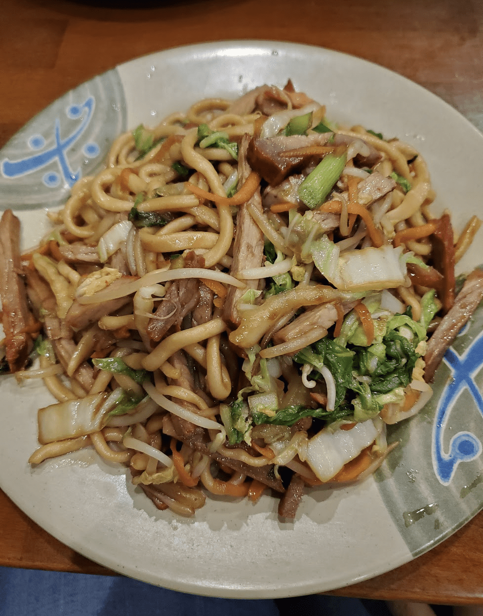 Pan fried noodles at Tasty Hand Pulled Noodles II, one of the best cheap eats in Midtown, New York City