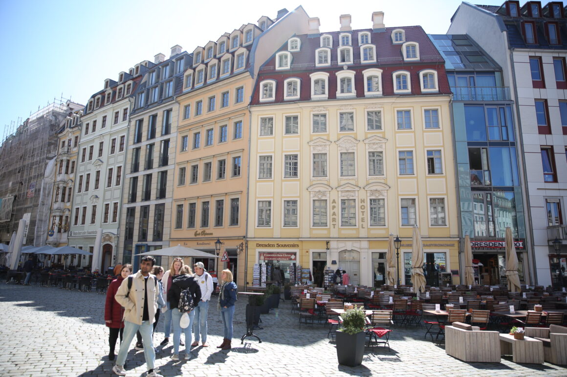 A street shot of Dresden's historic old town, one of the best things to do in Dresden