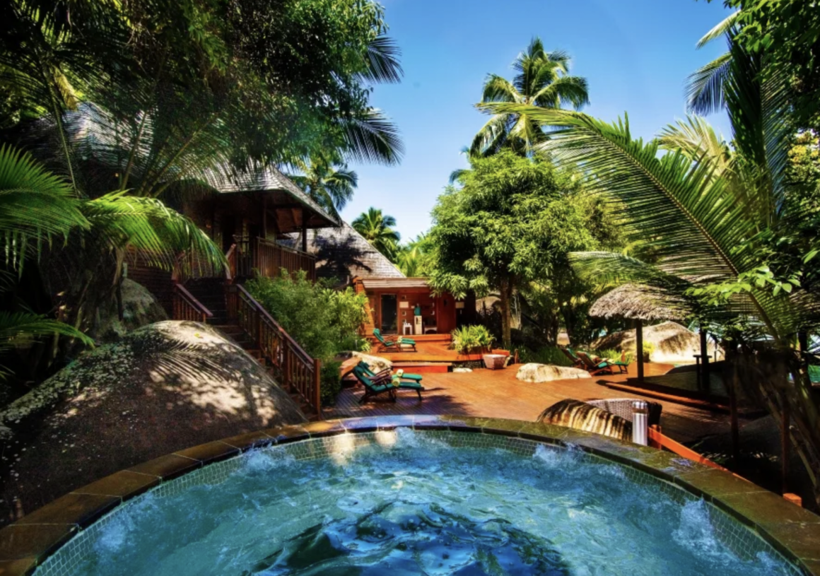 The spa and plunge pool at Hilton Seychelles Labriz Resort & Spa.