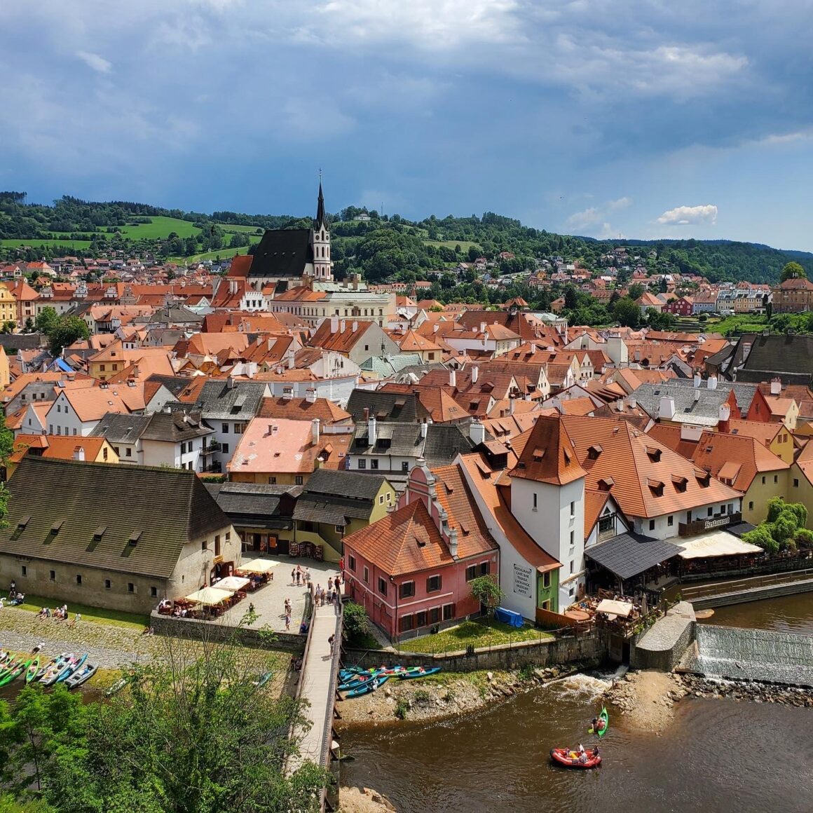 The view from State Castle Cesky Krumlov, considered one of the most beautiful castles in Czech Republic