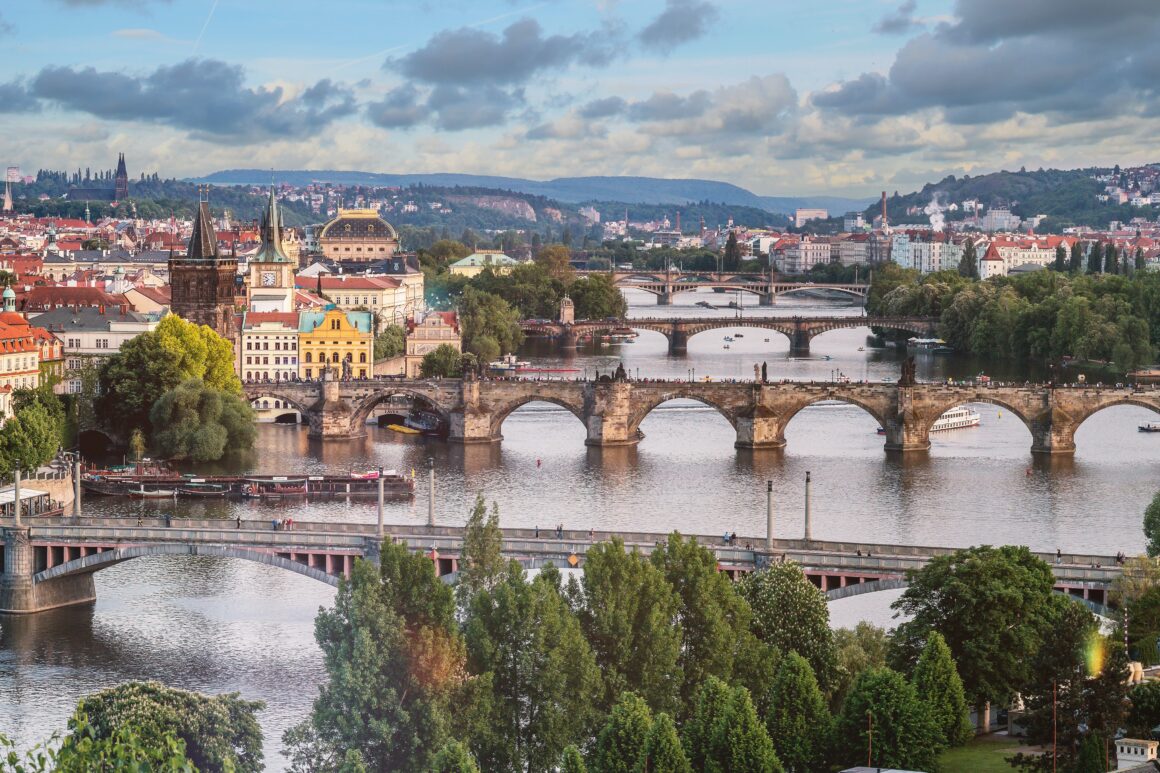 The view from the Letna Beer Garden, one of the best things to do in Prague