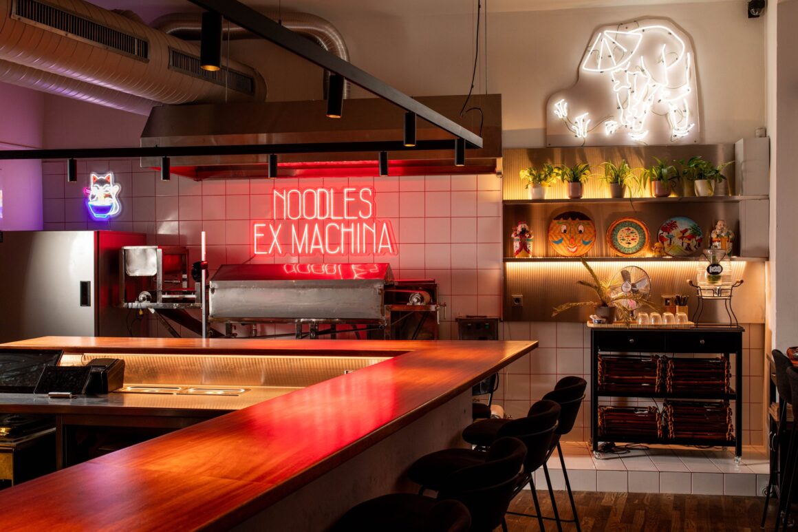 The interior of one of the best restaurants in Prague, Pho 100.