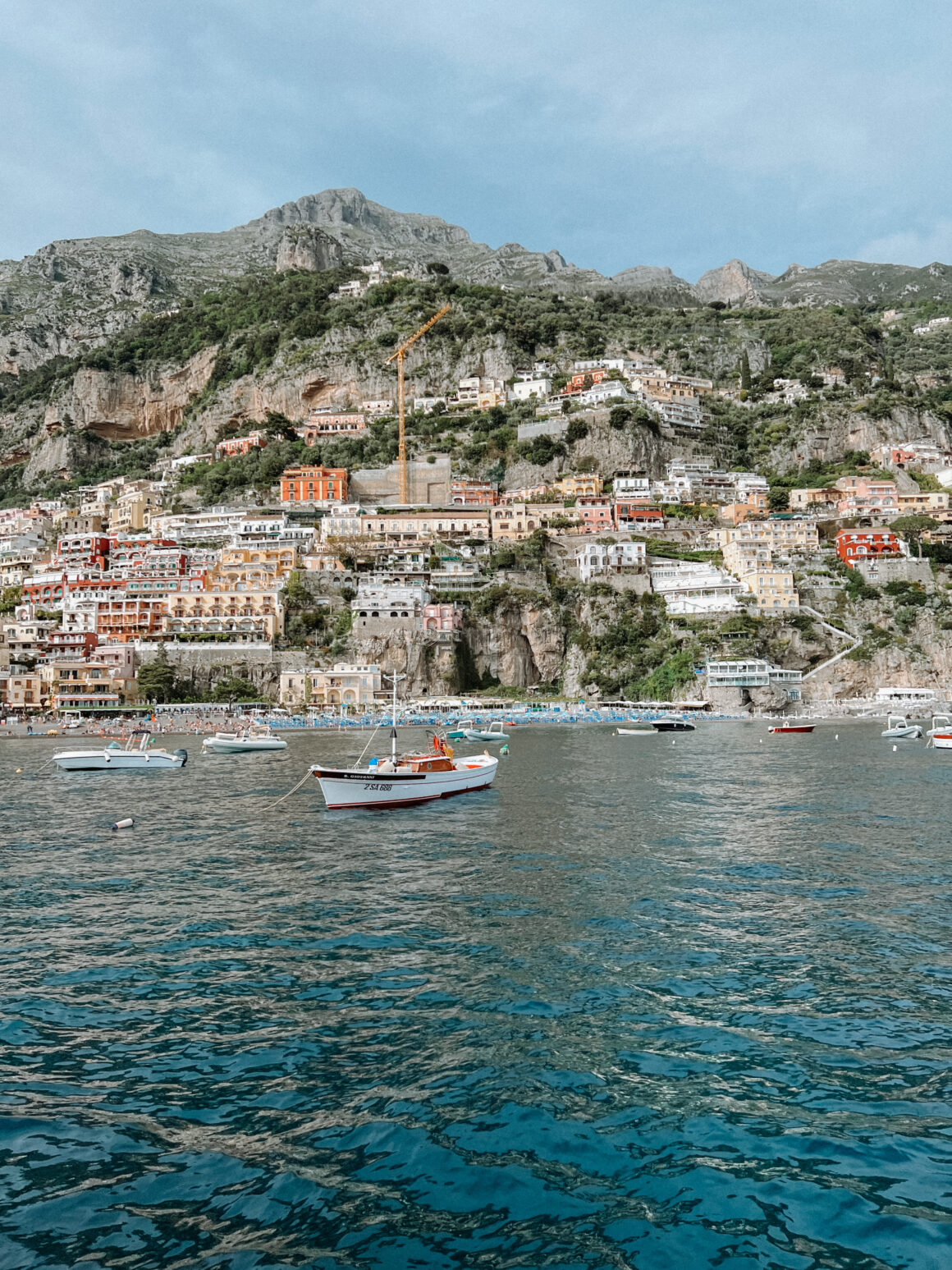 A  boat off the coast of Positano one of the best things to do in Positano