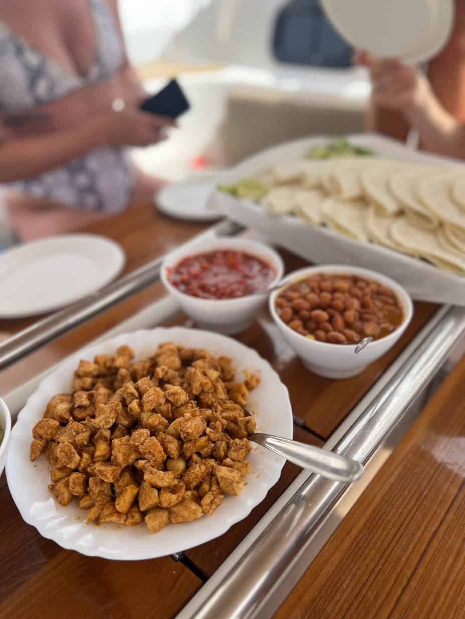 Lunch prepared by a host on the Yacht Week Croatia