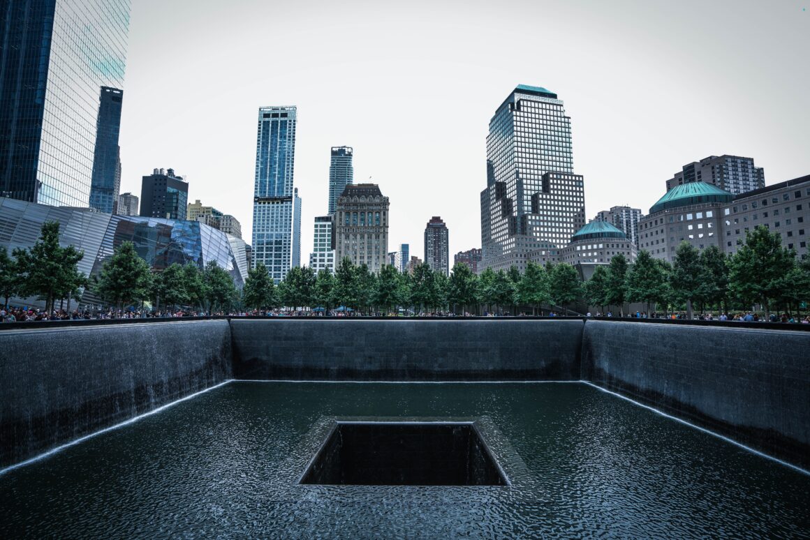 The 9/11 Memorial Pools, one of the best free things to do in New York City.