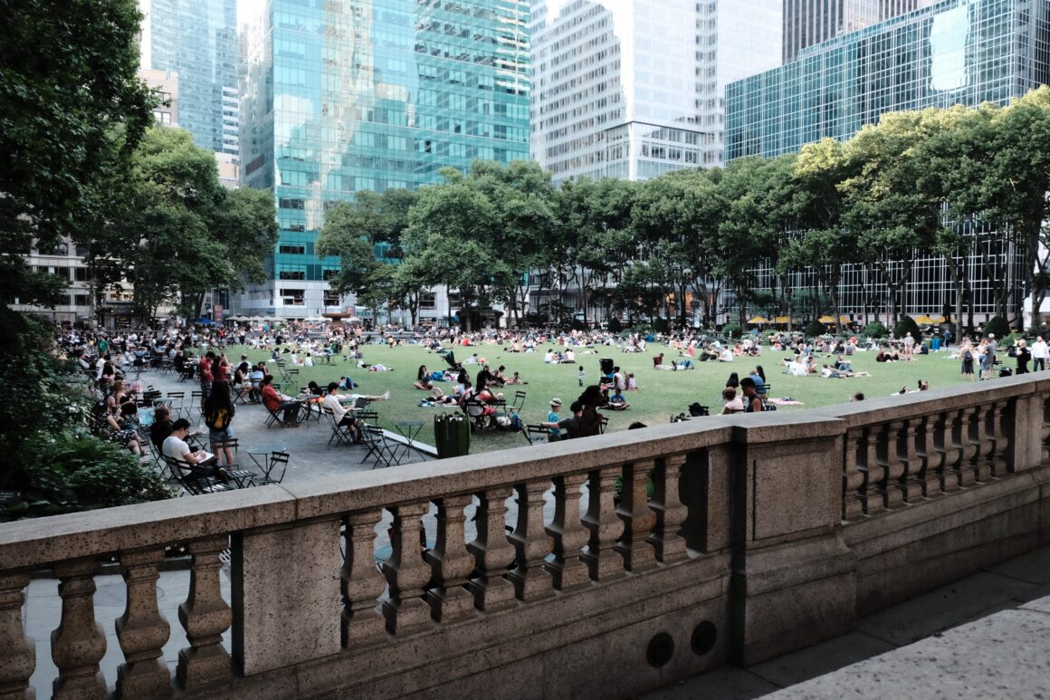 Bryant Park, one of the best free things to do in New York City.