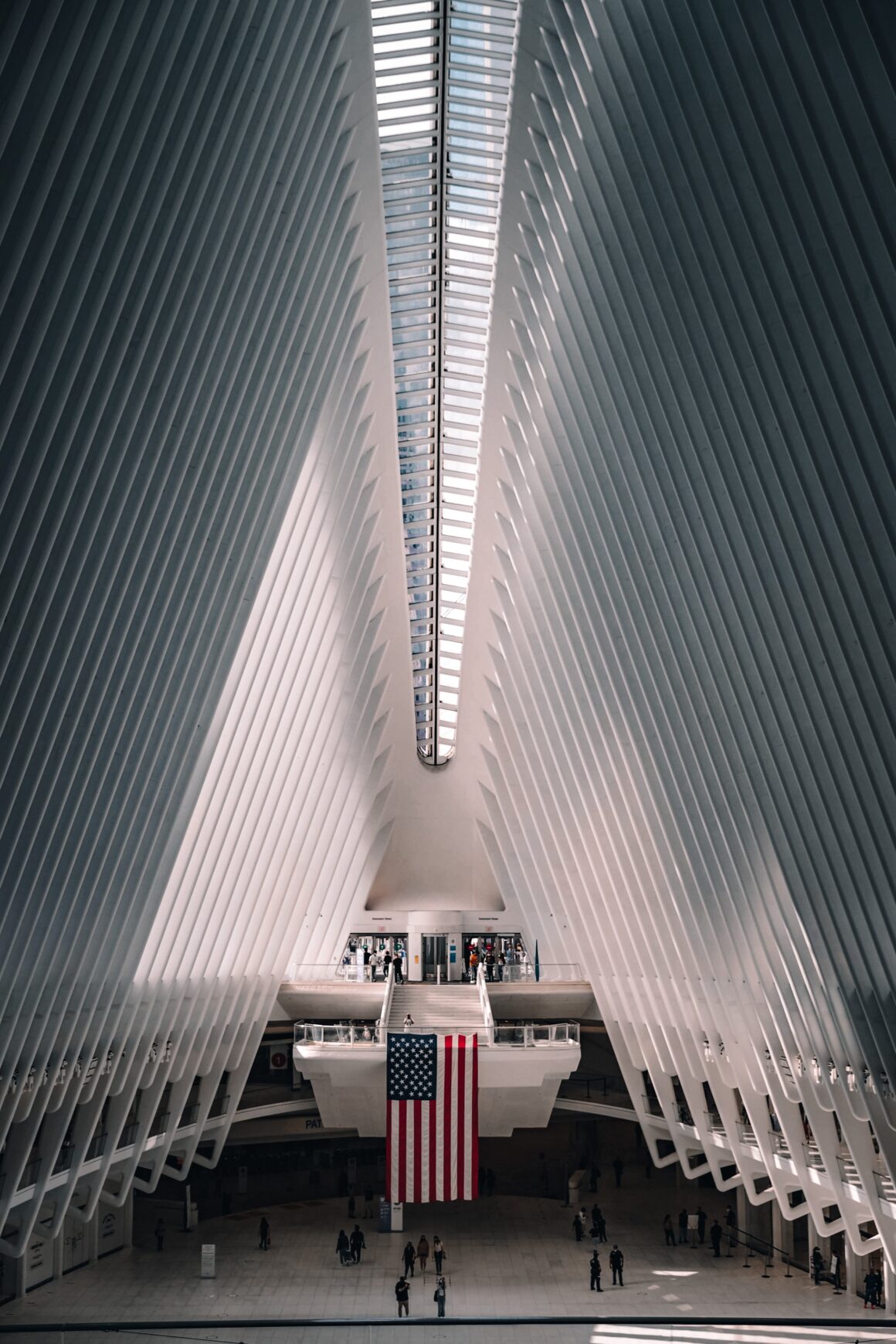 The ribs of the Oculus, one of the best free things to do in New York City.