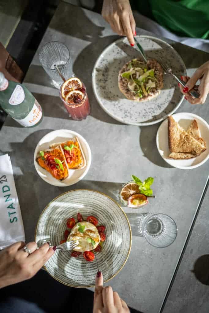 Food on the table at Stand25, one of the best restaurants in Budapest