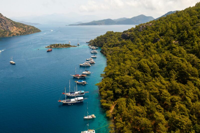 The beautiful waters and coves around Fethiye, Turkey