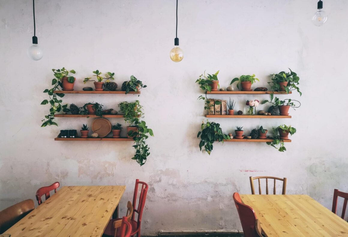 The interior at Mezi Srnky, one of the best brunch spots in Prague