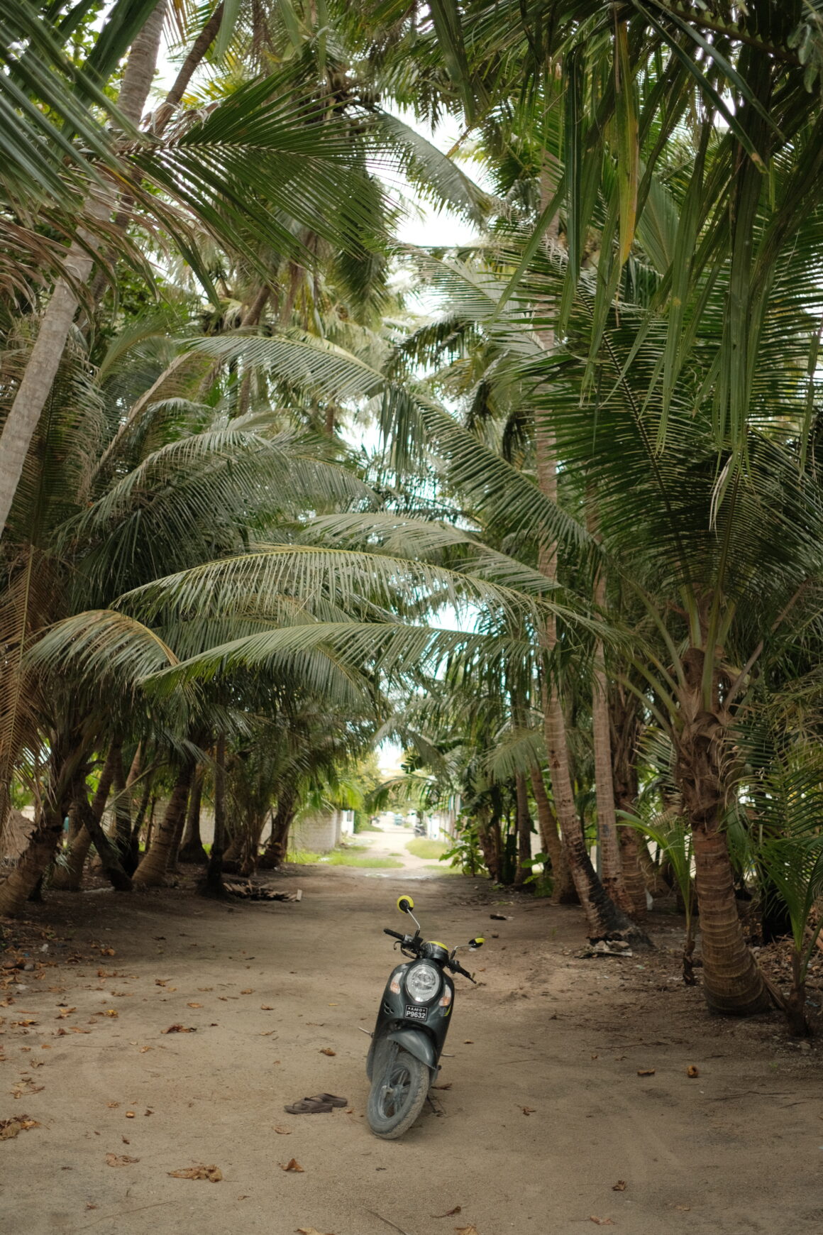 A motorcycle in Kendhoo, one of the most beautiful local islands in the Maldives