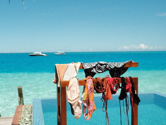 Clothes hang to dry in the Maldives