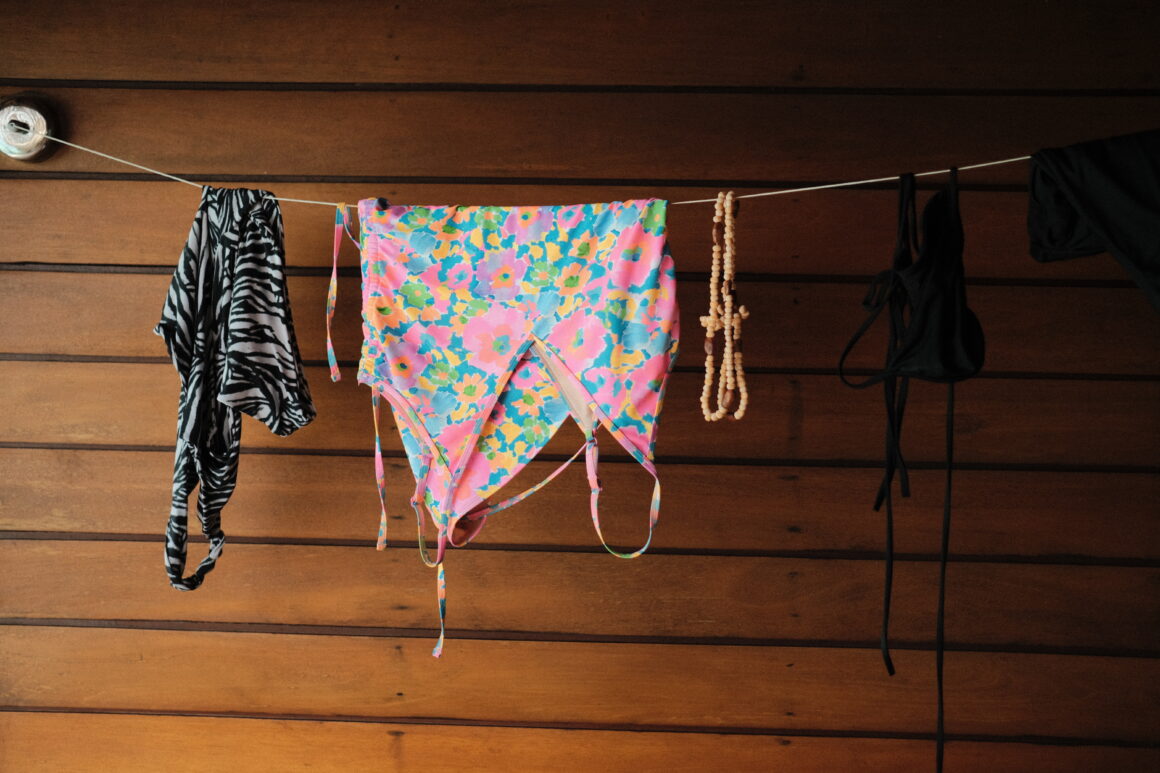 Clothes hang to dry in the Maldives