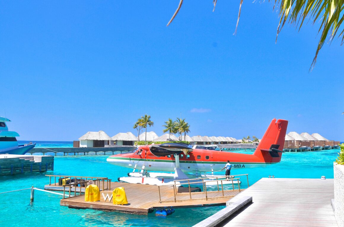 A seaplane in the Maldives