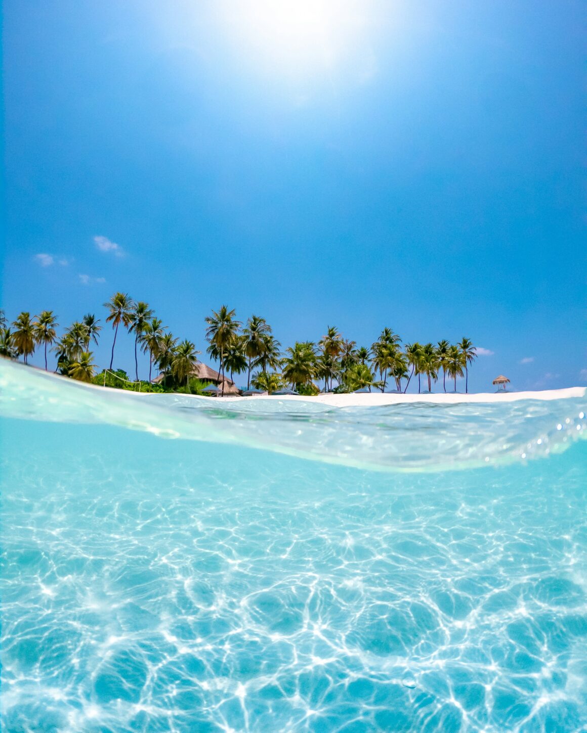 Crystal clear water in the maldives