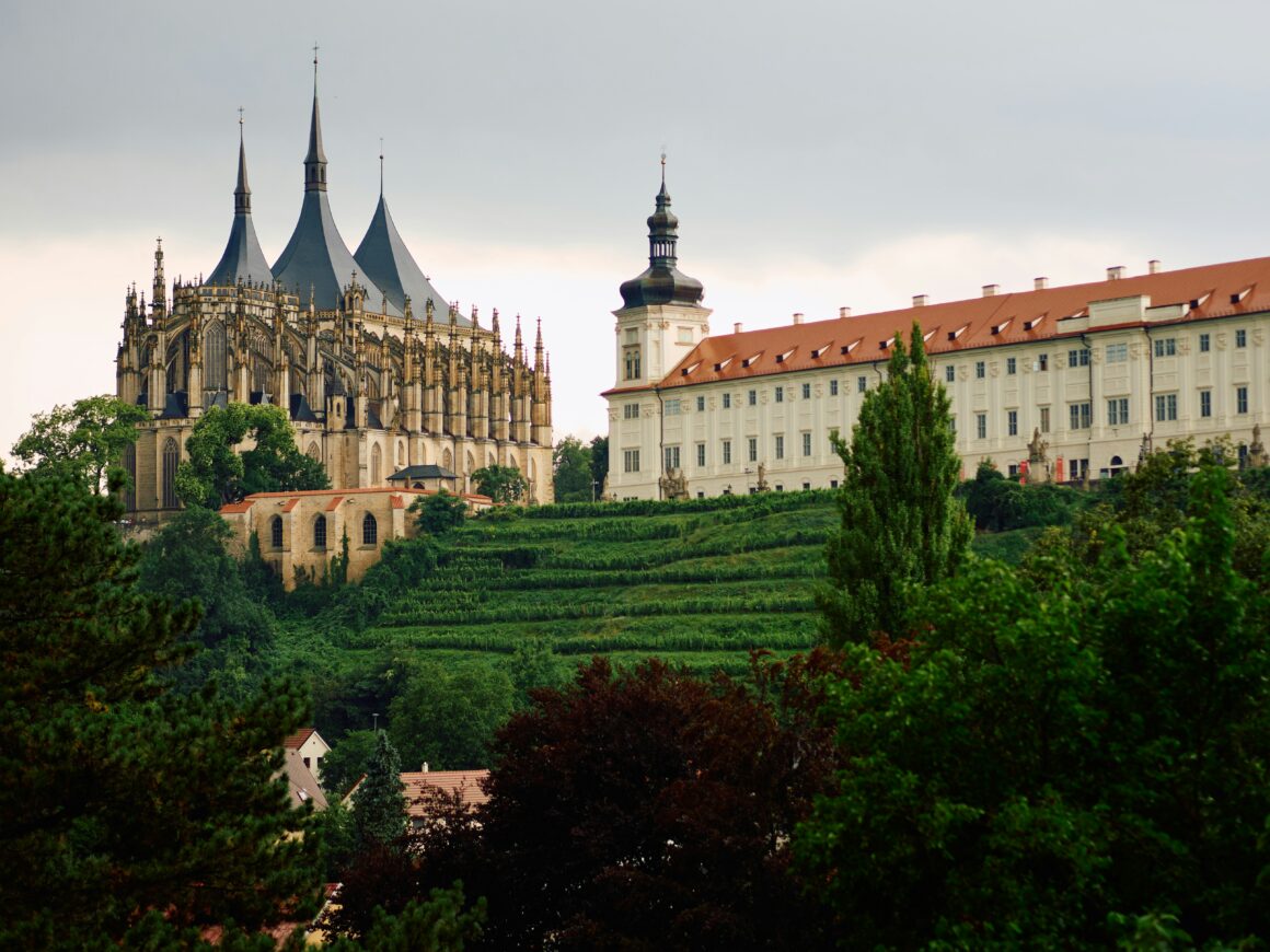 The historic church sit atop a hill in Kutna Hora, one of the best places to visit in Czech Republic